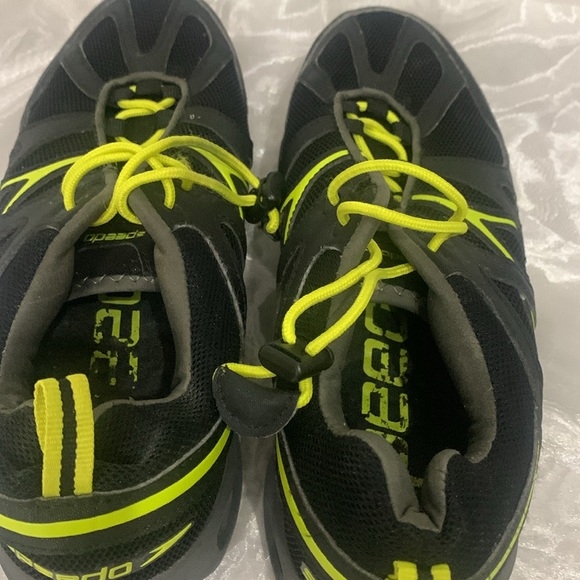 SPEEDO MEN’S HYDRO COMFORT 4.0 WATER SHOES Black Neon Yellow Bungee - Picture 8 of 15